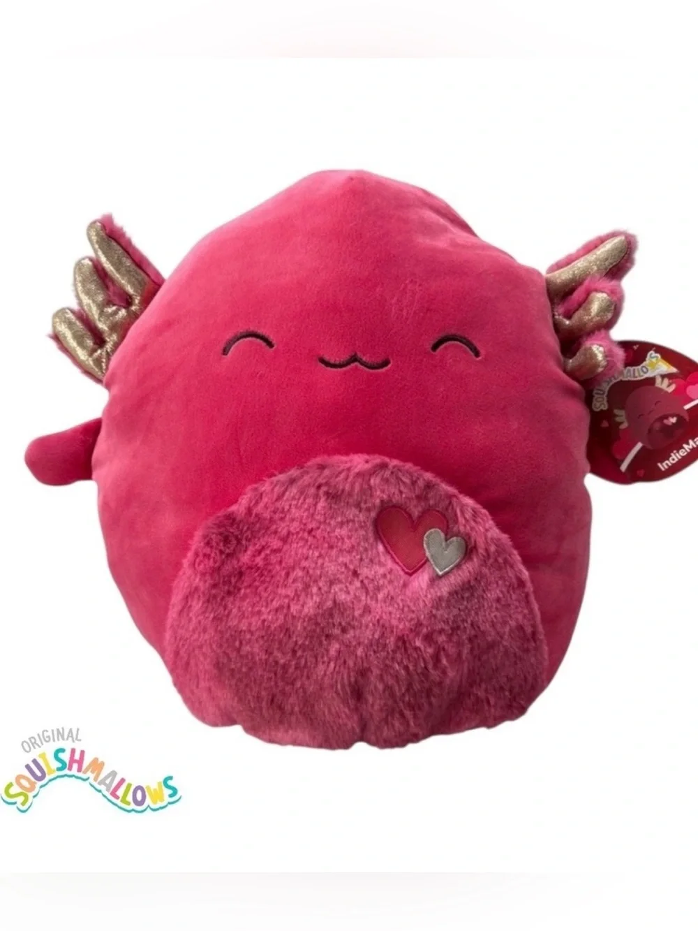Squishmallows Indie Mae 12” Valentine Axolotl Plush NWT Kellytoy
